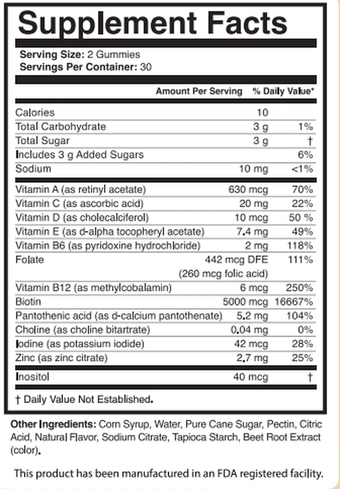 Photograph-quality crop of the original Gelagen Supplement Facts panel from the maker's label artwork
